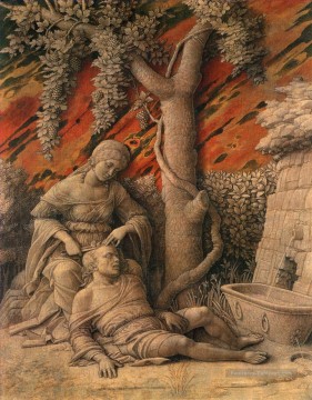  Samson Tableaux - Samson et Delilah Renaissance peintre Andrea Mantegna